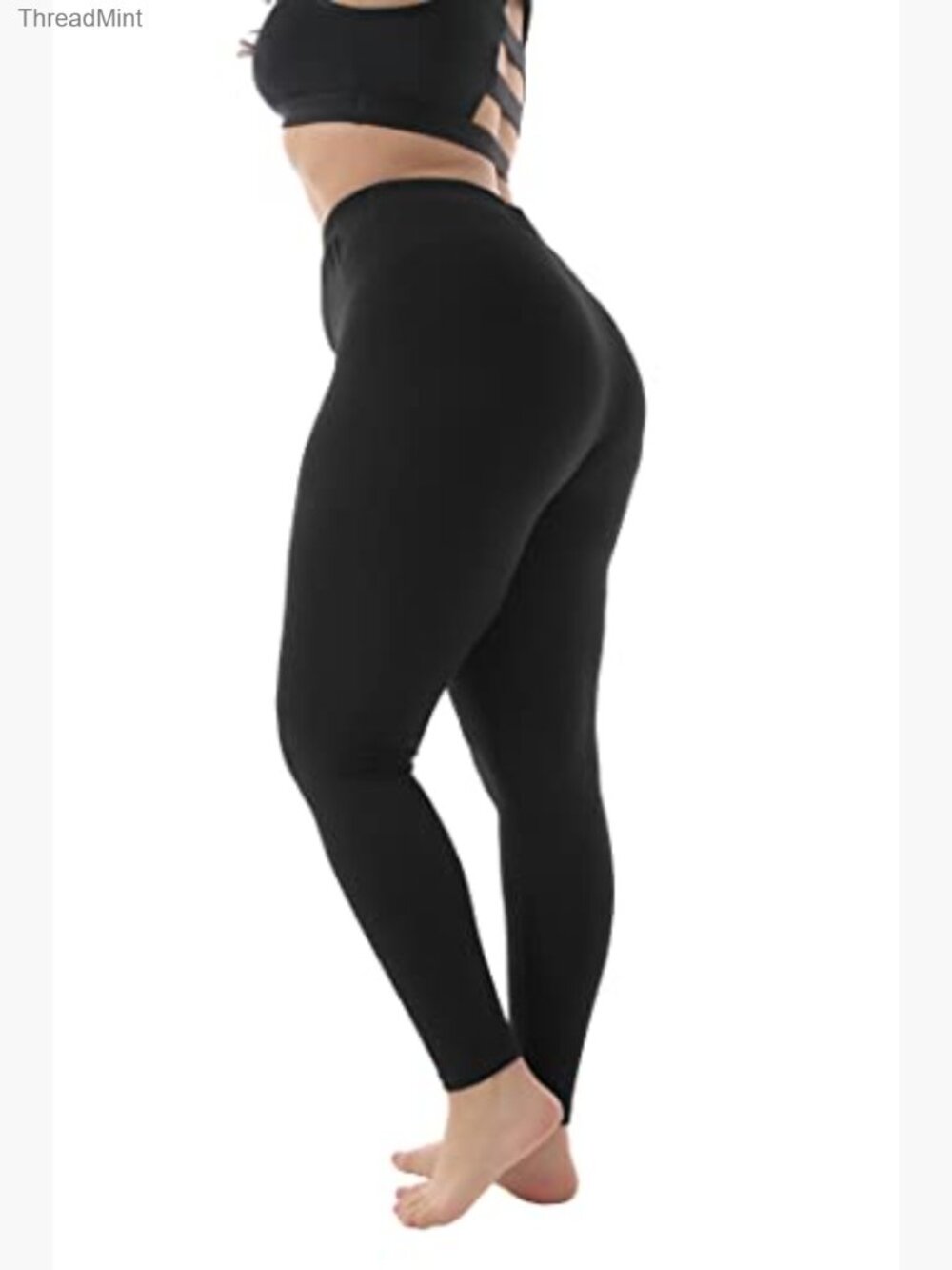 Plus Size Stretchy Full Length Leggings Soft Lightweight Opaque - Picture 5 of 7